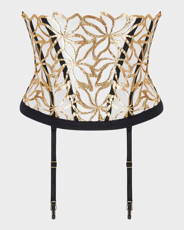 Eclats D'Or Embroidered Suspender Belt
